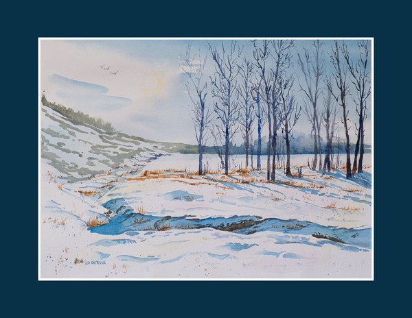 Fish Creek watercolor winter