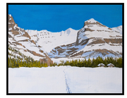 Lake O'Hara winter ski acrylic